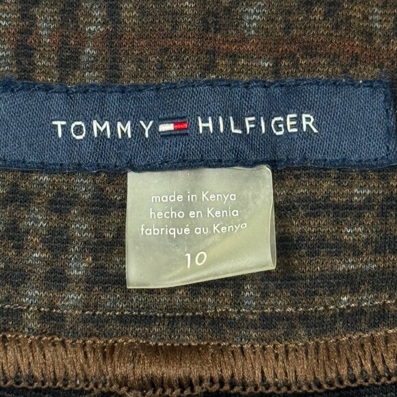 Tommy Hilfiger Women's Pull-on Stretch Skinny Plaid Brown Pants Size 10 NWOT - Picture 5 of 10